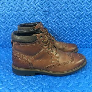 Clarks Curington Rise Mens Shoes Brown Leather Oxford Ankle Boots Size 8M